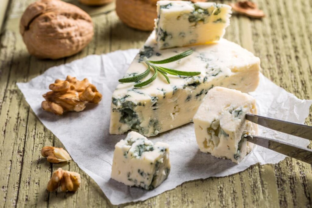 Gorgonzola: Italy's Prized Blue Cheese. <a href="https://www.freepik.com/free-photo/cheese-with-mold_21361378.htm#query=gorgonzola&position=1&from_view=search&track=sph&uuid=b0e11141-f04a-481d-a64a-05af79b06145">Image by Grafvision</a> on Freepik.